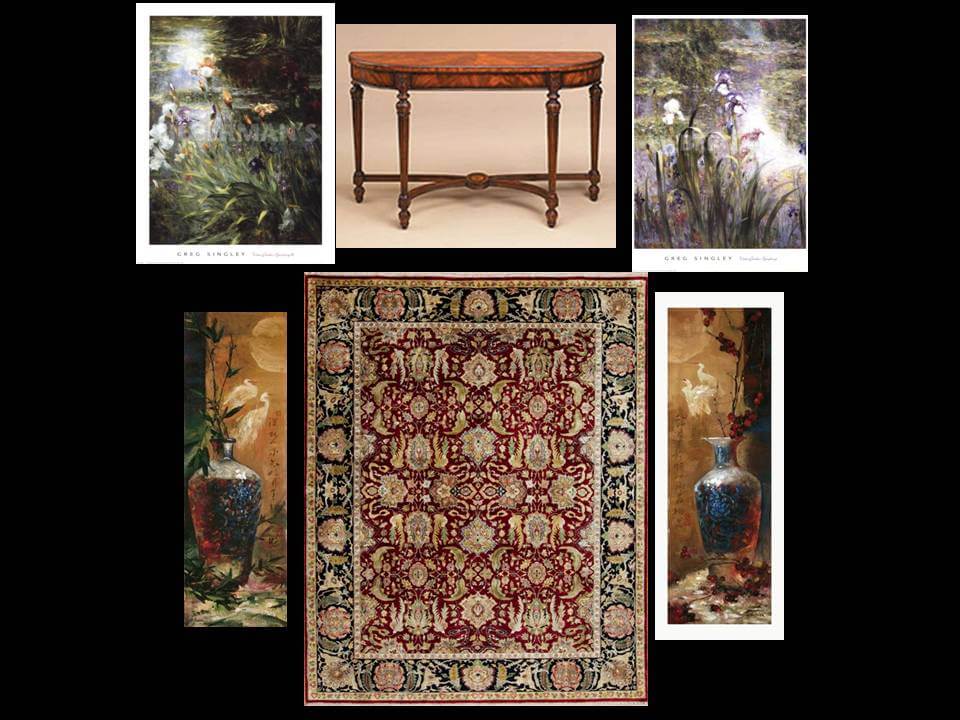 Interior Design Presentation Board by Steve Adamko - Master Interior Designer and Oriental Rug Integrator